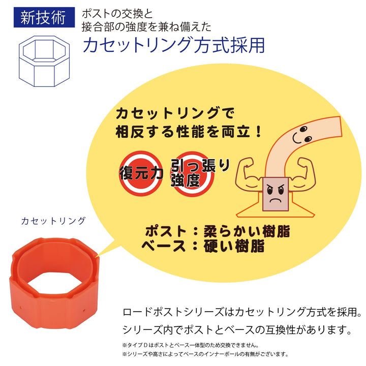 ロードポスト Dタイプ 可変式 小径台座(1本脚) 景観配慮タイプ  高さ40cm,65cm,100cm RP-RPDBR